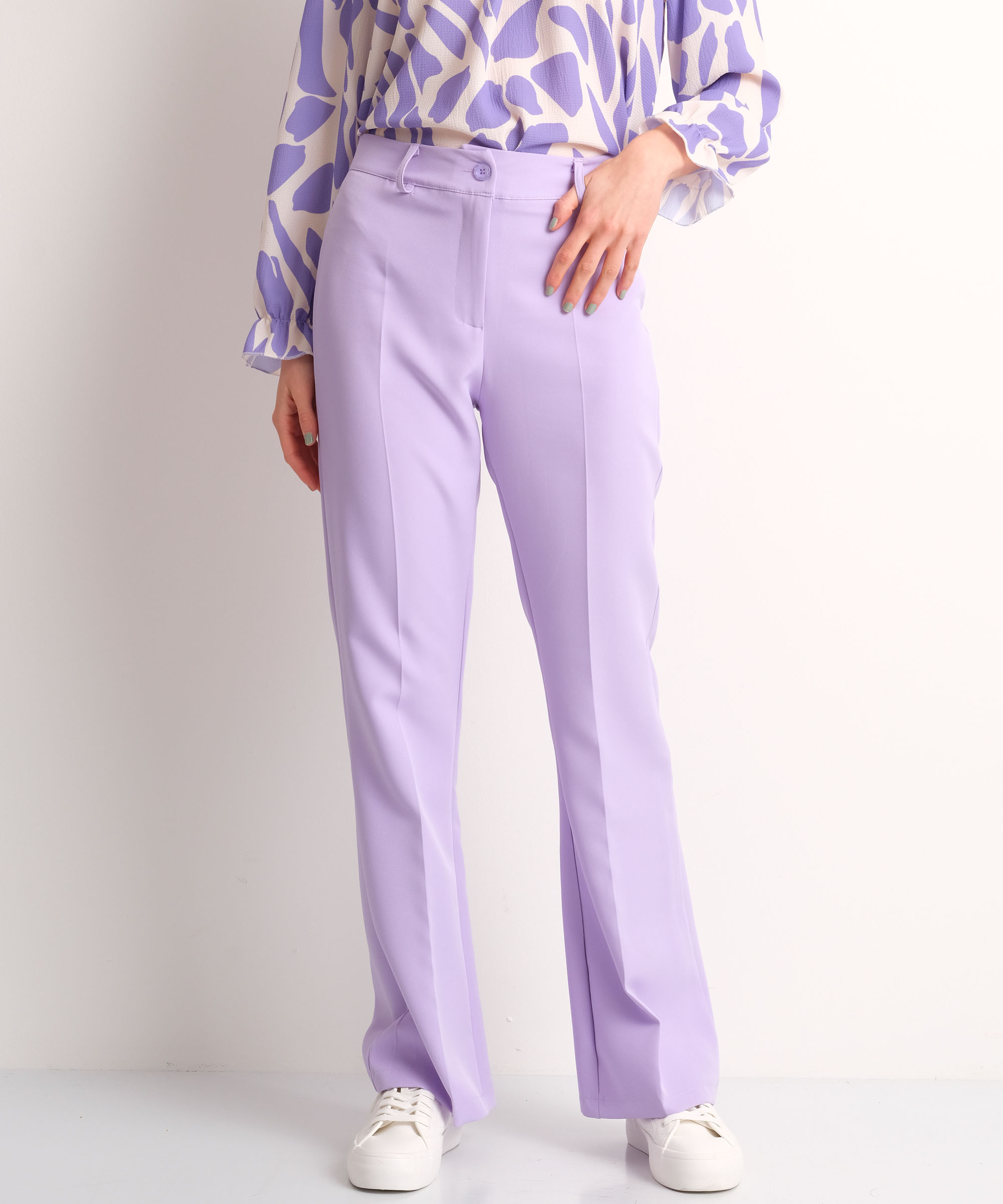 lila flared fit pantalon