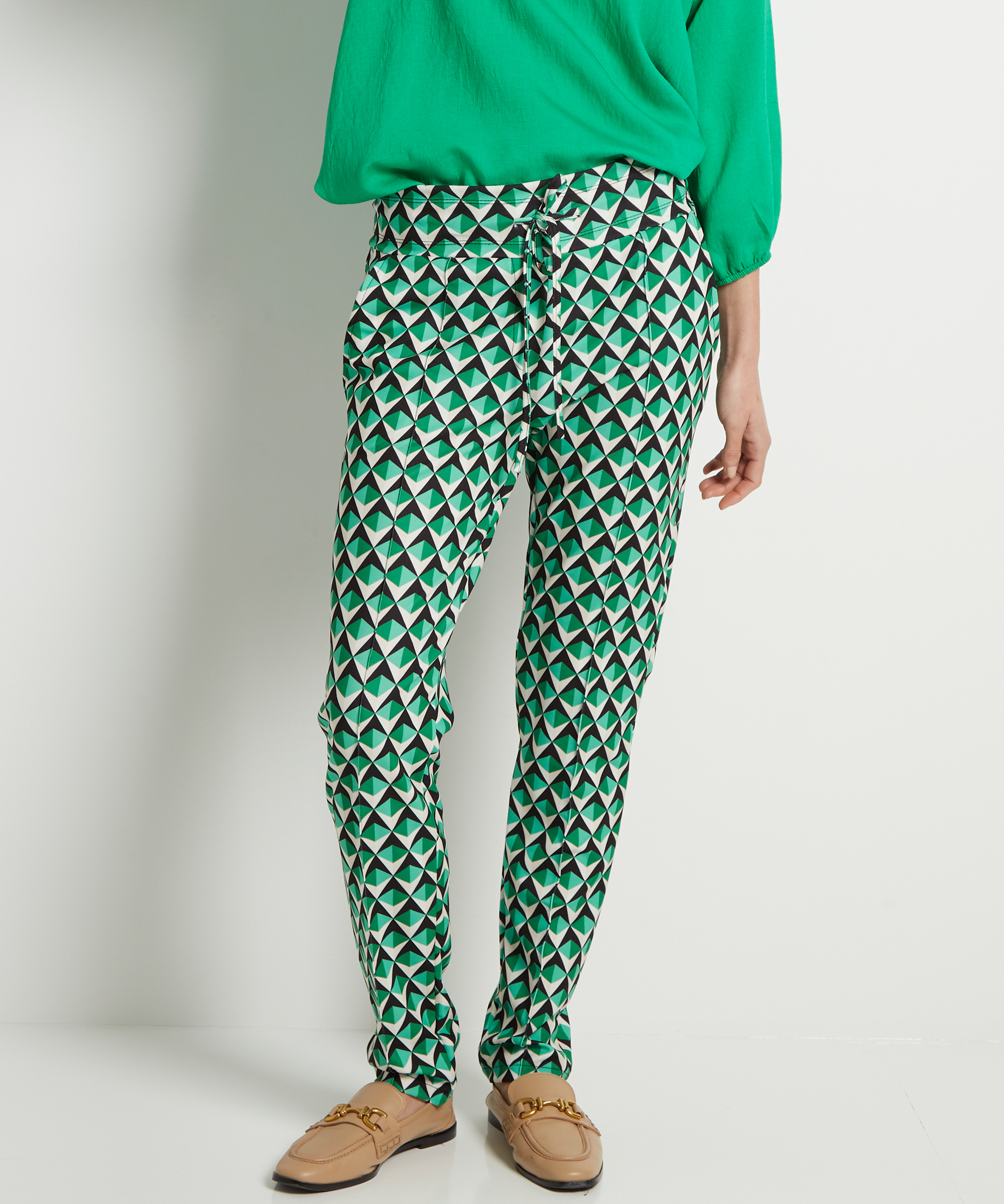 pantalon trendy print groen