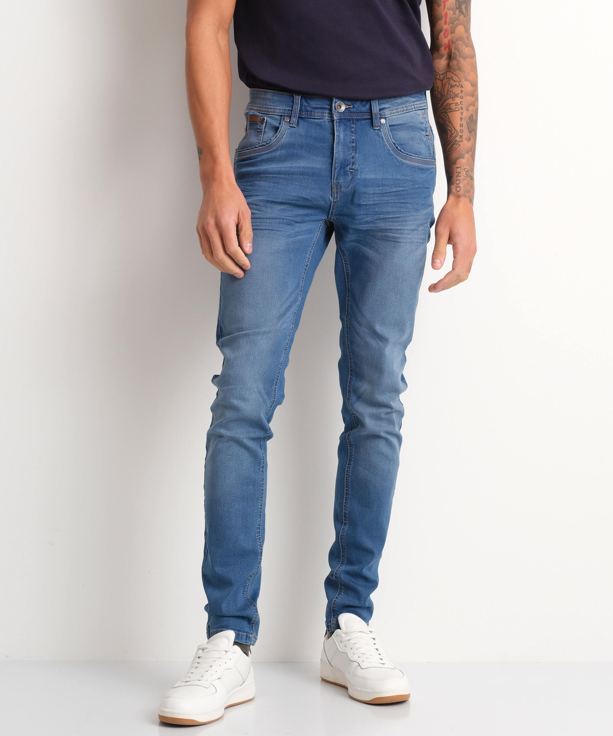 Heren slim fit stretch jeans (blauw) blauw in maat