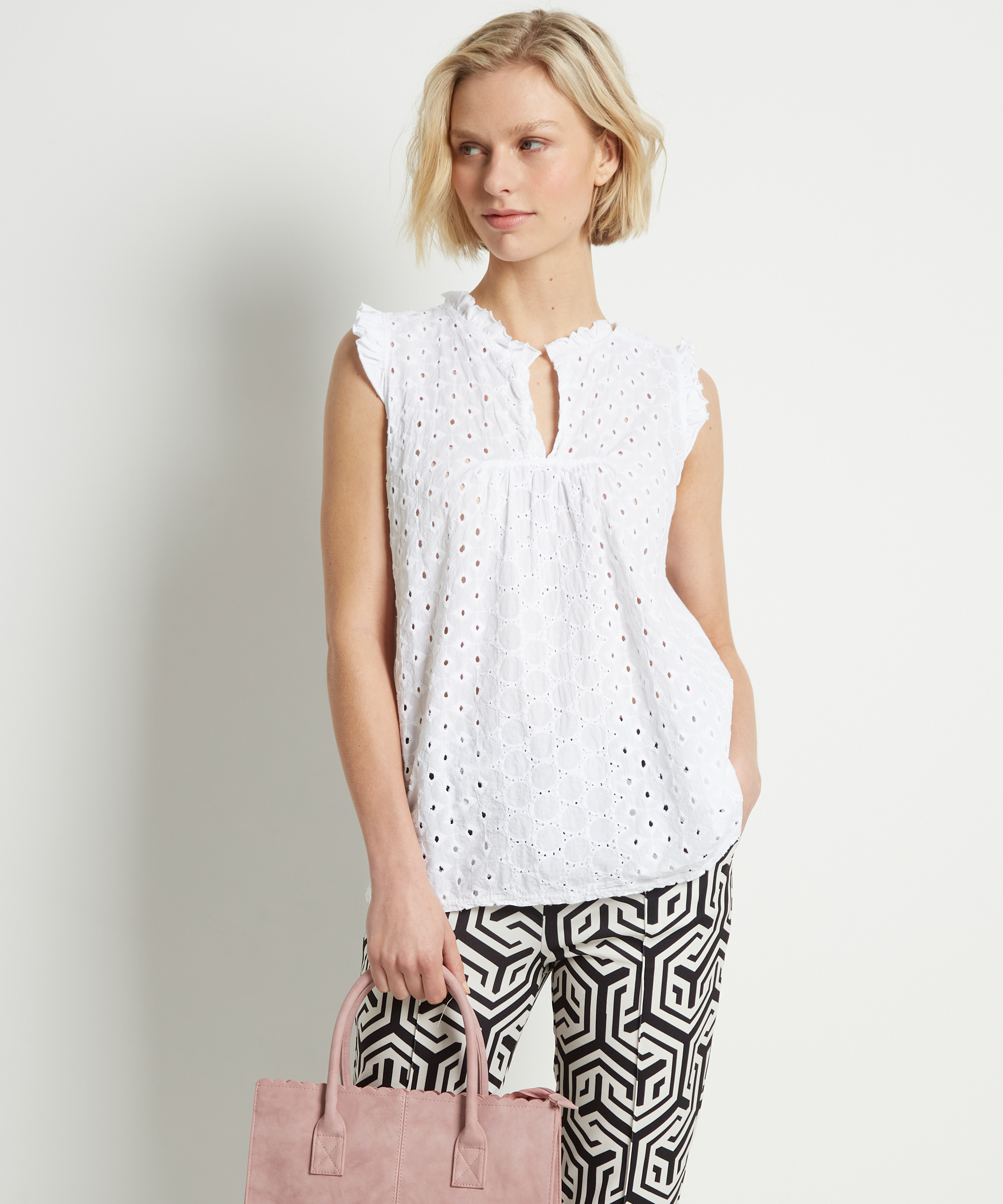 broderie top uni