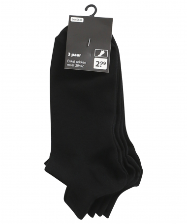 3-pack sneakersokken hak