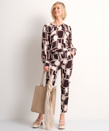 pantalon met abstracte print