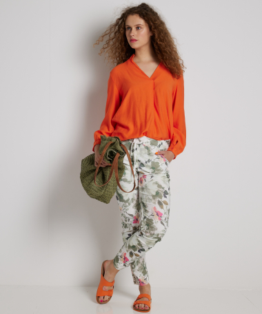 slim fit broek bloemen
