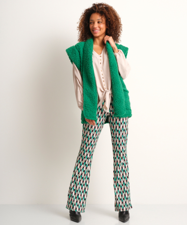 groene teddy gilet