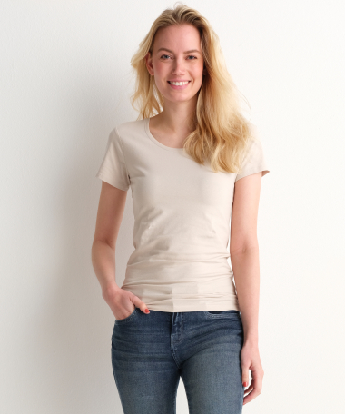 basic t-shirt jersey beige