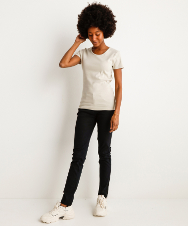 basic t-shirt katoen beige