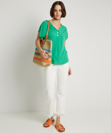 uni top met knoophals