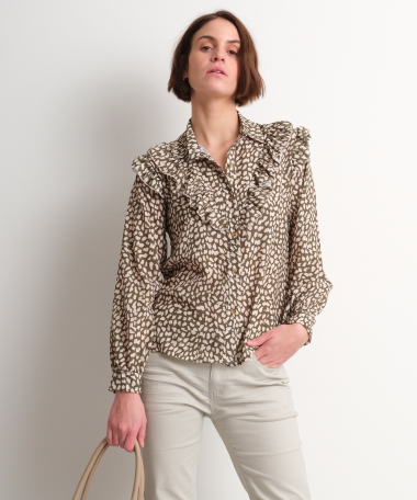 blouse met ruche v-design