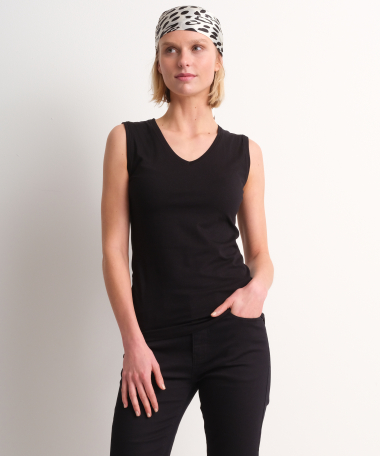 basic singlet v-hals zwart