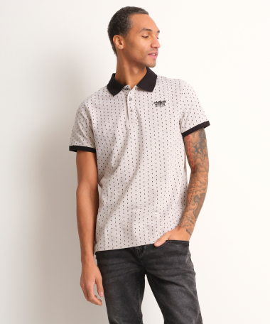 pique polo met print