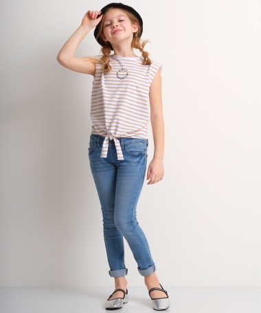 gestreept t-shirt schoudervulling