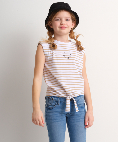 gestreept t-shirt schoudervulling
