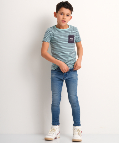 gestreept t-shirt borstzakje