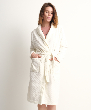 Coral fleece badjas